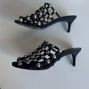 Alexander Wang studded kitten heel mule slide